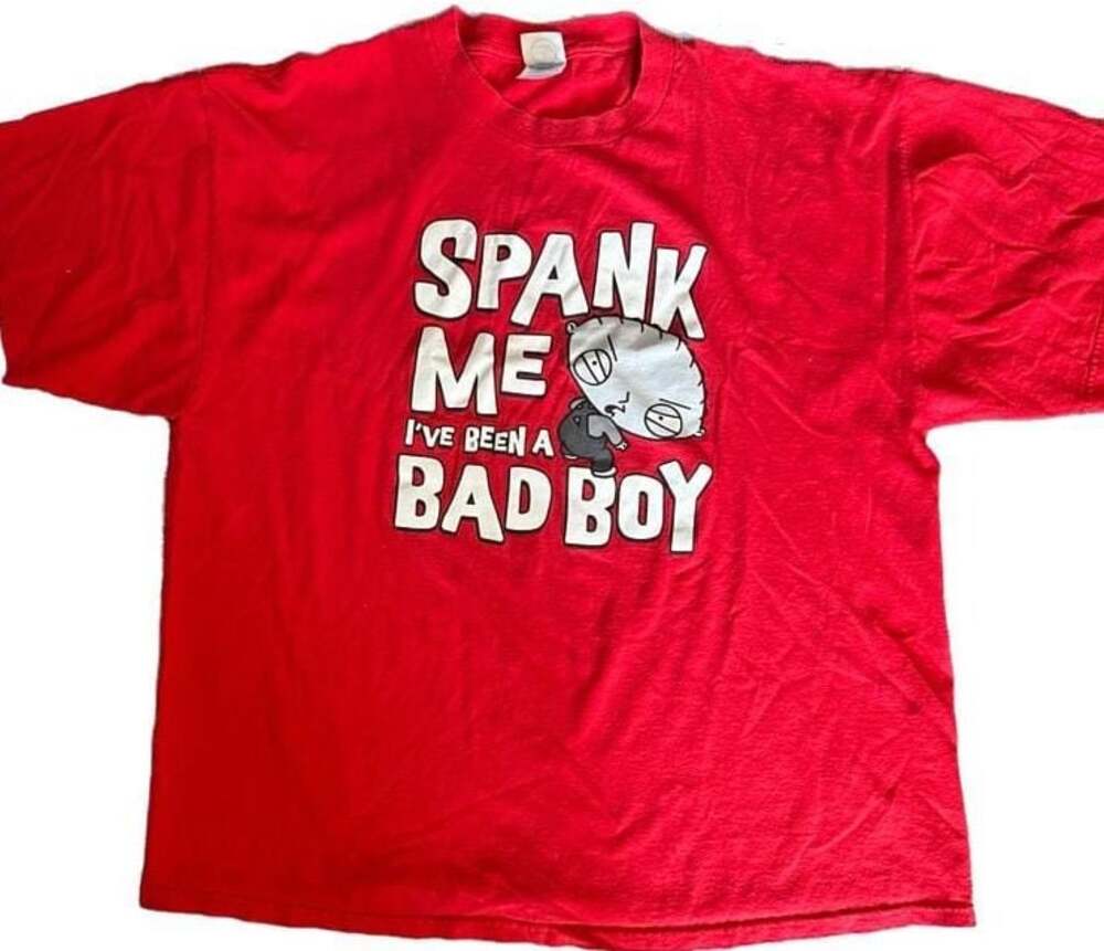 Vintage Family Guy Stewie 'Spank Me I've Been A Bad Boy' Graphic T-Shirt